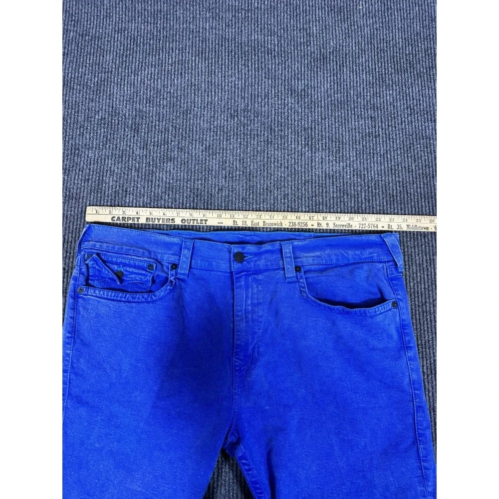 True Religion Ricky Flap Jean Shorts Jorts Mens 46 Denim Relaxed Straight Fit